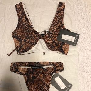 PrettyLittleThing Animal Print Highwaist Bikini